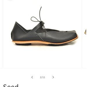 Seed Women's Black Leather Flats